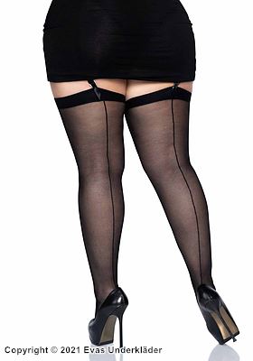 Klassiske stockings, søm bak, plus size